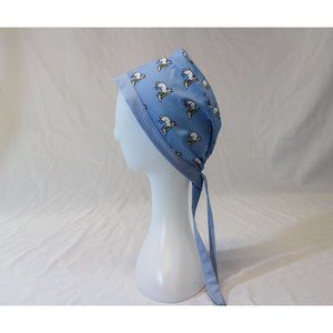 Blue Unicorns Barfing Rainbows Surgical Scrub Cap Chemo Dental Hat
